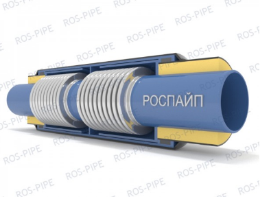 Компенсатор сильфонный двухсекционный для тепловых сетей РОСПАЙП 2СКУ.ППУ-16-50-140 Компенсаторы